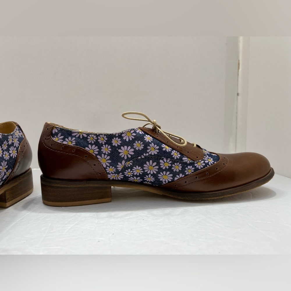 Julia Bo handmade floral print Hudson Oxford shoes Size 38 - Picture 8 of 12